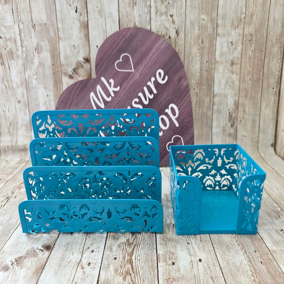 Desk Organizers Blue Metal File Holder - Picture 1 of 8